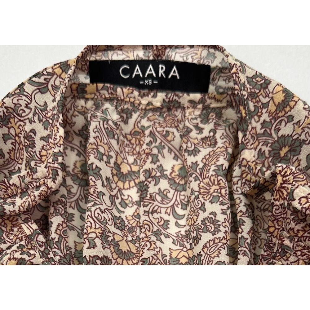 Caara Floral Print Fit and Flare Long Sleeve Mini Dress Size XS - Picture 6 of 12